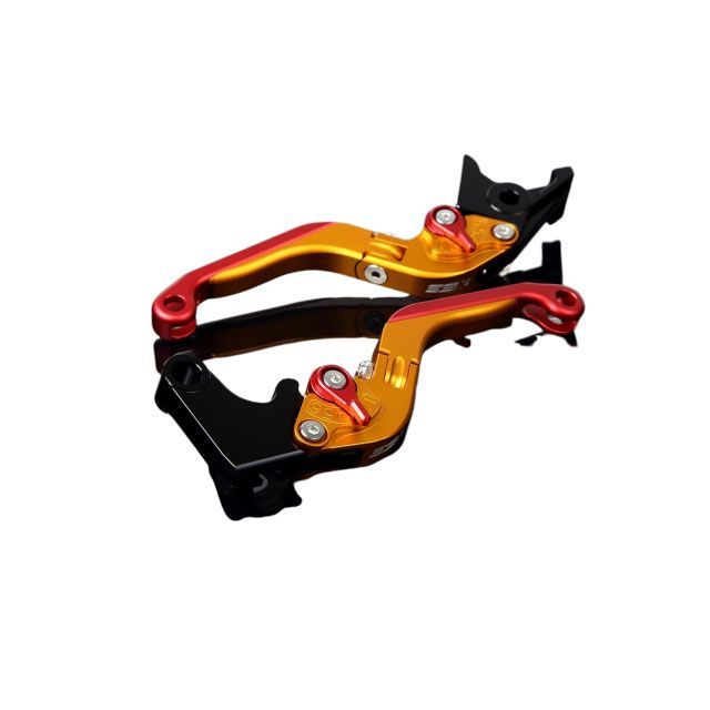 SPEEDRA アルミビレットアジャストレバーセット 可倒延長式（レバー本体：マットゴールド） アジャスター マットレッド エクステンション マットレッド LVGM069GD-RDRD