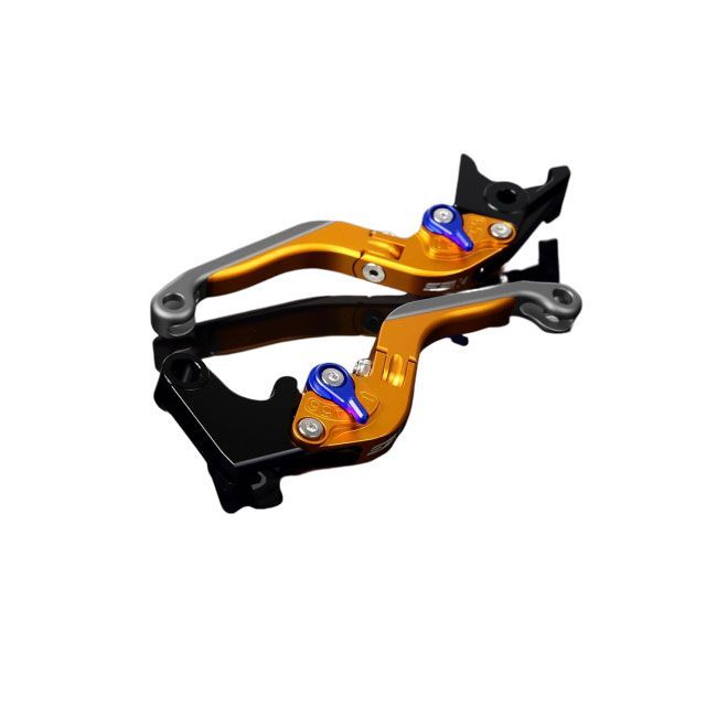 SPEEDRA アルミビレットアジャストレバーセット 可倒延長式（レバー本体：マットゴールド） アジャスター マットブルー エクステンション マットチタン LVGM071GD-BETM