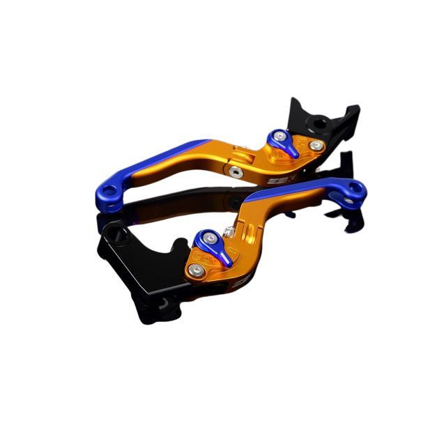 SPEEDRA アルミビレットアジャストレバーセット 可倒延長式（レバー本体：マットゴールド） アジャスター マットブルー エクステンション マットブルー LVGM071GD-BEBE