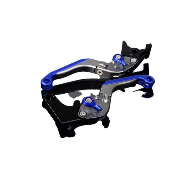 SPEEDRA アルミビレットアジャストレバーセット 可倒延長式（レバー本体：マットチタン） アジャスター マットブルー エクステンション マットブルー LVGM071TM-BEBE