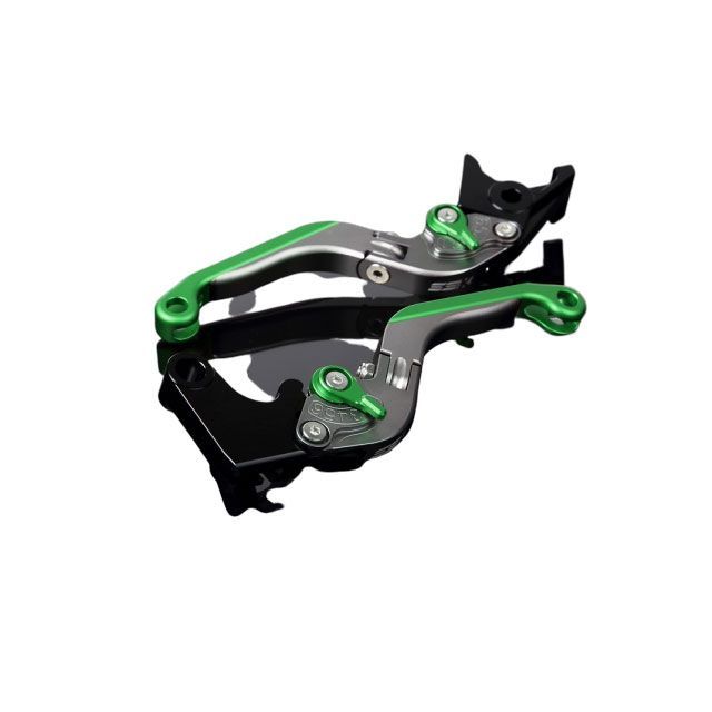 SPEEDRA アルミビレットアジャストレバーセット 可倒延長式（レバー本体：マットチタン） アジャスター マットグリーン エクステンション マットグリーン LVGM071TM-GNGN