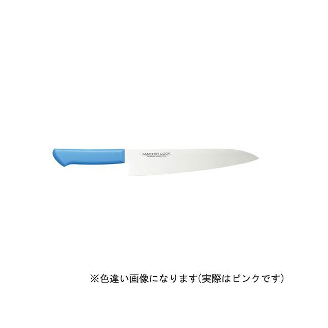 ●メーカー名：片岡製作所 / kataoka(カタオカセイサクジョ)●商品名：マスターコック 牛刀●メーカー品番：MCGK240P●JANコード：4906496805647商品の保証は、メーカー保証書の内容に準じます。●仕様■全長：372mm■重量：170g■材質：刀身・モリブデンバナジウム鋼/ハンドル・ノバロンAGZ330（銀系無機抗菌剤）入りポリプロピレン樹脂●備考■砥石による本格的な刃付けを施し、鋭い切れ味を長く持続させます。■プロの技術者により、本刃付けする前に研ぎなおしを容易にするため、水砥の荒砥・中砥を使用し、刃基を研ぎだしてあります。■抗菌剤が配合されたプラスチック製ハンドル。■ハンドルカラーは6色あり、肉類、魚貝類、野菜、果実、パン類、加工済食品など食品別に利用できるので衛生管理ができます。●写真注意※画像はイメージです。