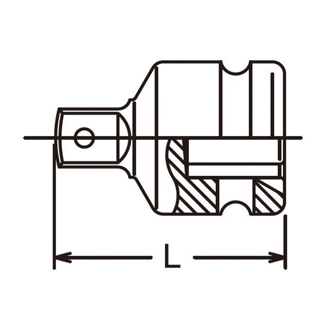 コーケン 19977A 2.1/2SQ×1.1/2SQ インパクトアダプター 全長145mm 19977A 2