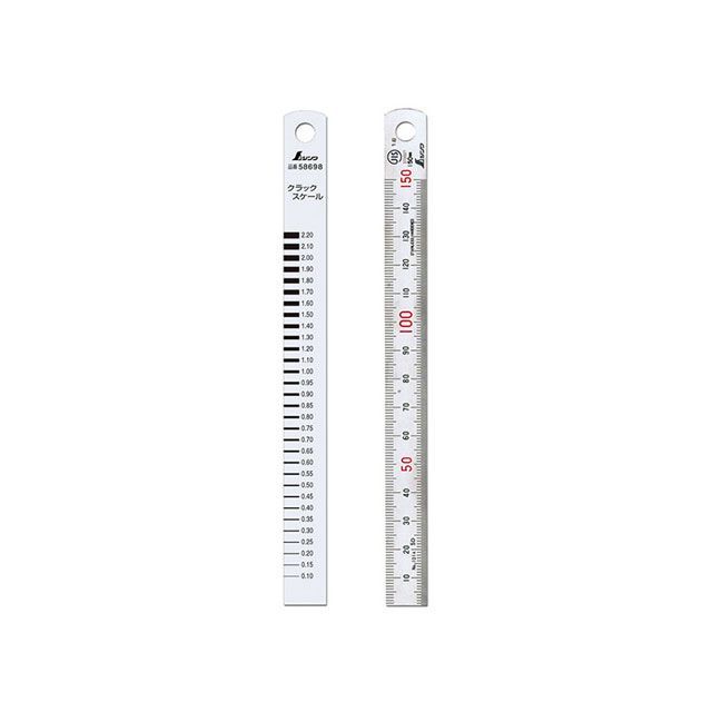 ●メーカー名：シンワ測定 / shinwasokutei(シンワソクテイ)●商品名：58698クラックスケール直尺150mmタイプ●メーカー品番：58698●JANコード：4960910586987商品の保証は、メーカー保証書の内容に準じます。●仕様■サイズ：175×15×0.5（mm）■重量：10g■パッケージサイズ：205×30×0.8（mm）■パッケージ重量：10g■材質：ステンレス●備考■コンクリートのひび割れ検査に使用するクラックスケール。■折れ曲がりにくく、強度があります。■消えにくいエッチング目盛です。●写真注意※画像はイメージです。