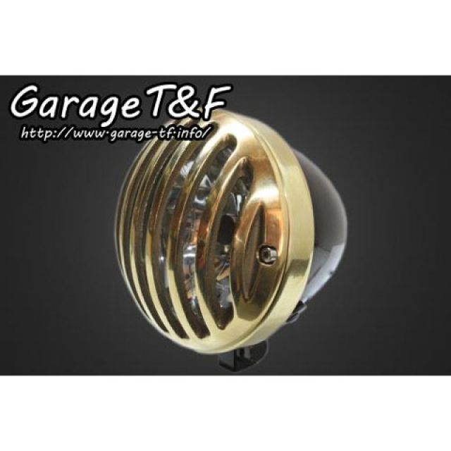 ガレージT&F 4.5インチバードゲージヘッドライト 汎用 ヘッドライト ブラック ゲージ 真鍮 ・HL54