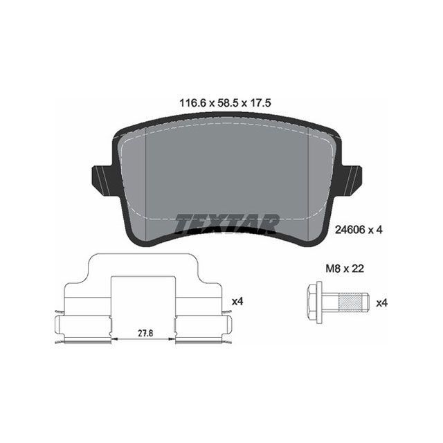 TEXTAR 2460601 ブレーキパッド 2460601 テクスター ブレーキ 車 自動車