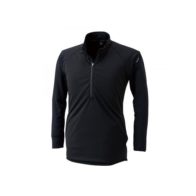 TS DESIGN ラミネートロングスリーブジップシャツ ブラックxブラック サイズ：5L 4235 TSデザイン インナーウェア・アンダーウェア バイク
