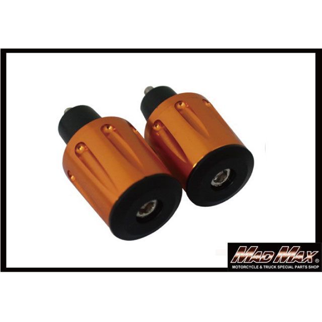 マッドマックス アルミハンドルバーエンド キャップ 左右セット 汎用 カラー オレンジ MM05-0128-OR