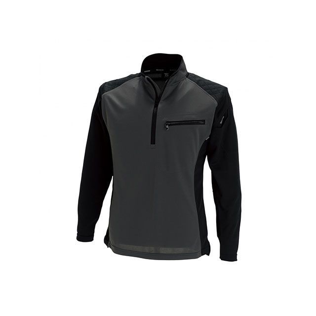 TSデザイン ワークニットロングシャツ（ブラック×チャコールグレー） サイズ 5L 846305(2)