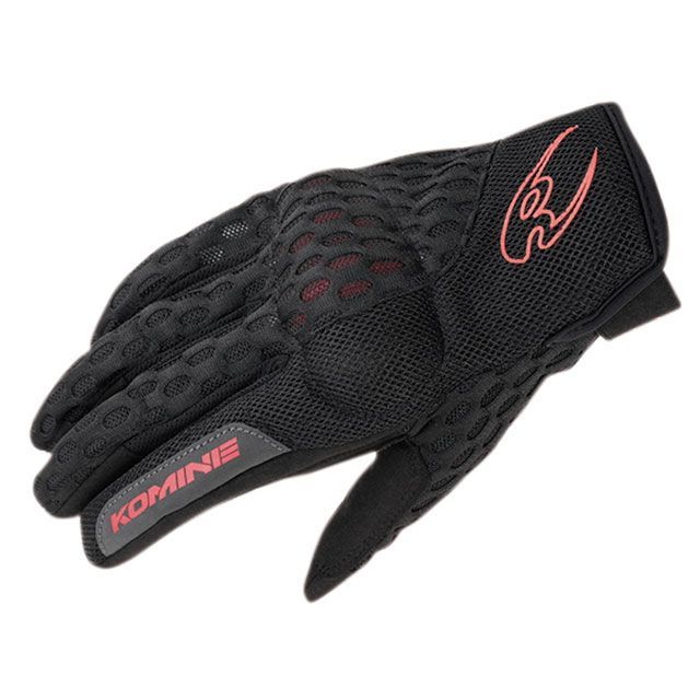 KOMINE 2020春夏モデル GK-243 プロテクトクーリングメッシュグローブ（ブラック/レッド）