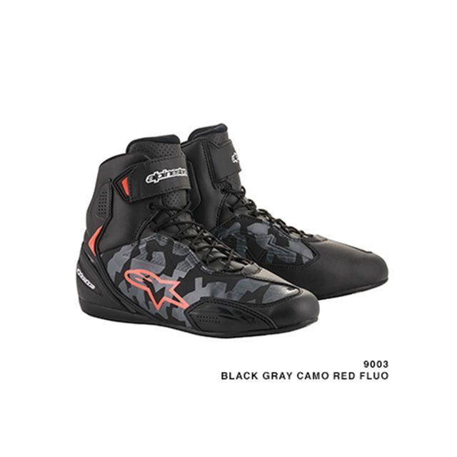 Alpinestars ファスター3 シューズ（ブラック/グレーカモ/レッドフロー） サイズ：10.5 アルパインスターズ レーシングブーツ バイク