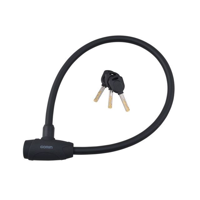 ゴリン（自転車） ワイヤーロック（G-227W）φ12mm×600mm ディンプルキー採用（ブラック）