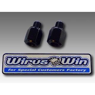 WirusWin 汎用ミラー用アダブター 左右セット（タイプ4） カラー：ブラック ウイルズウィン ミラー関連パーツ バイク 汎用