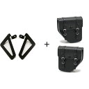 正規品／CustomAcces Ibiza Pair Of Saddlebags With Metal Base ＋ Pair Of Universal Brackets Black ｜ API003N cma_API003N カスタムアクセス ツーリ…