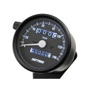 デイトナ バイク用 機械式スピードメーター φ60 ホワイトLED照明 140km/h ブラックボディ ブラックパネル 15621 汎用 15621