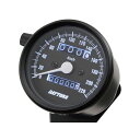 デイトナ バイク用 機械式スピードメーター φ60 ホワイトLED照明 220km/h ブラックボディ ブラックパネル 15623 汎用 15623