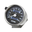 デイトナ バイク用 機械式スピードメーター φ60 ホワイトLED照明 220km/h ステンレスボディ ブラックパネル 15634 汎用 15634