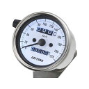 デイトナ バイク用 機械式スピードメーター φ60 ホワイトLED照明 220km/h ステンレスボディ ホワイトパネル 15636 汎用 15636