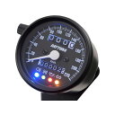 デイトナ バイク用 機械式スピードメーター φ60 ホワイトLED照明 220km/h ブラックボディ ブラックパネル インジケーター付き 15627 汎用 15627