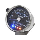 デイトナ バイク用 機械式スピードメーター φ60 ホワイトLED照明 140km/h ステンレスボディ ブラックパネル インジケーター付き 15637 汎用 15637
