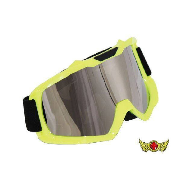 マッドマックス オートバイ用 ゴーグル TYPE1 イエロー/シルバーミラーシールド UVカット 防風 防寒グッズ パイロットゴーグル MM40-WO015-YE(2)