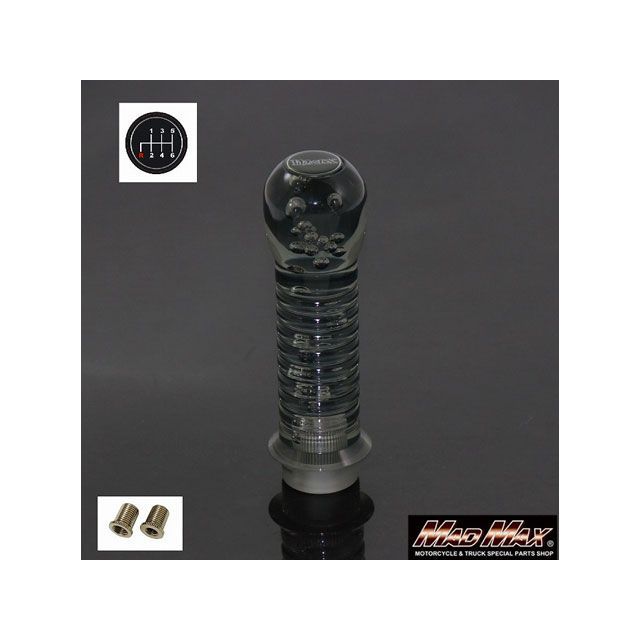 マッドマックス DENMA 改 シフトノブ 泡 150mm 変換アダプター付き スモーク 日野レンジャープロ用 MM75-39239-SM