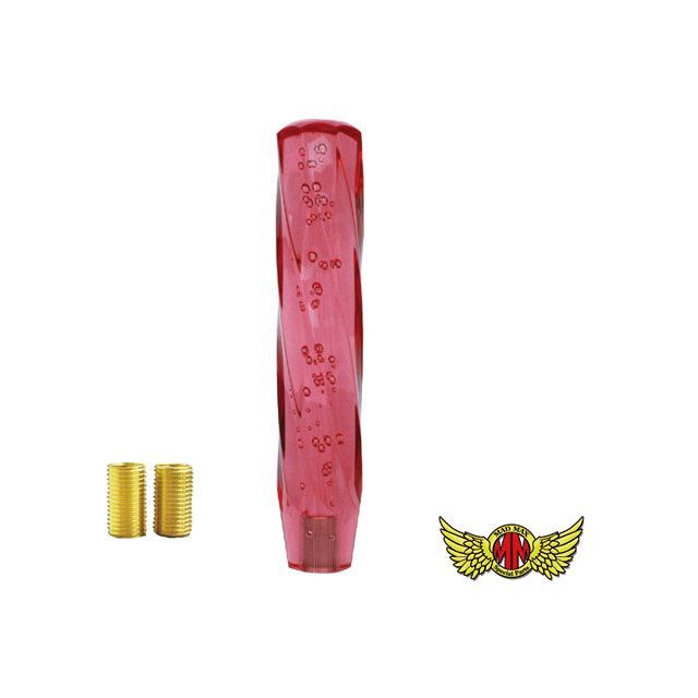 マッドマックス ツイストシフトノブ 泡 250mm レッド 変換アダプター付き MM75-0029-RD