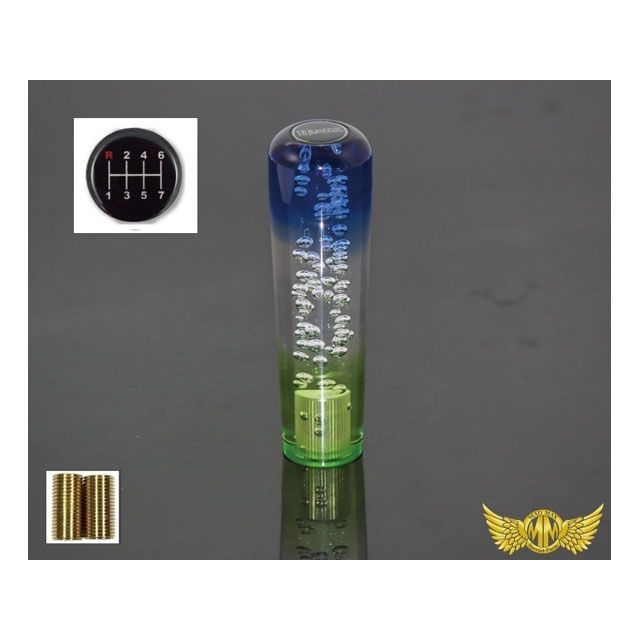 【正規品】マッドマックス カラーリング シフトノブ 泡 グラデーション 200mm ブルー/グリーン ふそう スーパーグレート日野 プロフィア いすゞ UD 久遠 クオン用 MM75-16116-BCG