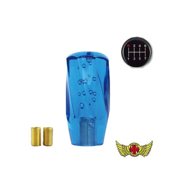 マッドマックス ツイストシフトノブ 泡 100mm ブルー 変換アダプター付き ふそう スーパーグレート日野 プロフィア いすゞ UD 久遠 クオン用 MM75-27127-BL