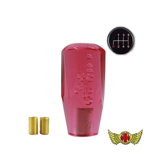 【正規品】マッドマックス ツイストシフトノブ 泡 100mm レッド 変換アダプター付き 日野レンジャープロ用 MM75-27227-RD