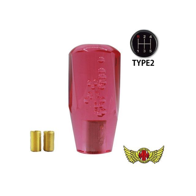 【正規品】マッドマックス ツイストシフトノブ 泡 100mm レッド 変換アダプター付き いすゞ 三菱 軽トラ 日野 プロフィア ふそう キャンター NEWファイター いすゞ 超低PMエルフ用 MM75-27527-RD