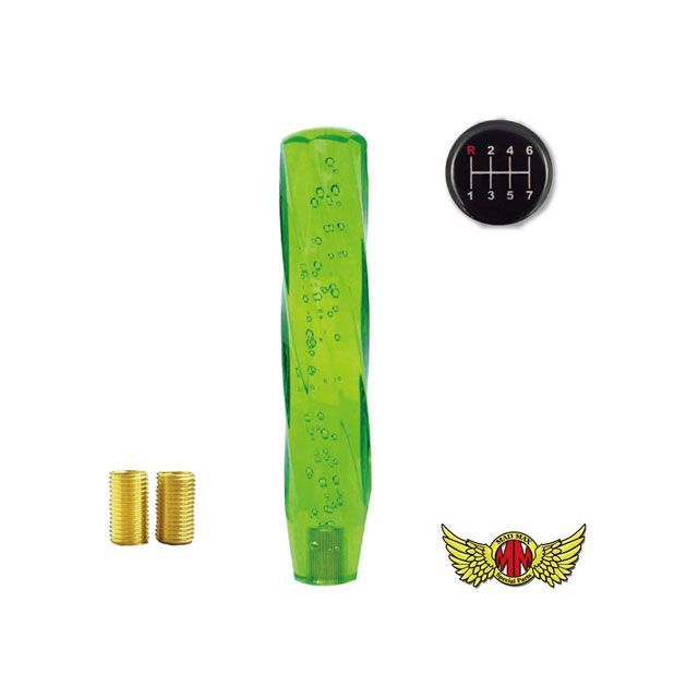 【正規品】マッドマックス ツイストシフトノブ 泡 250mm グリーン 変換アダプター付き ふそう スーパーグレート日野 プロフィア いすゞ UD 久遠 クオン用 MM75-29129-GR