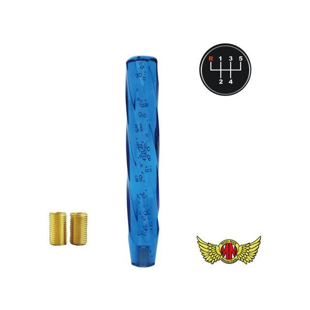 【正規品】マッドマックス ツイストシフトノブ 泡 300mm ブルー 変換アダプター付き いすゞ 07エルフ用 MM75-30730-BL