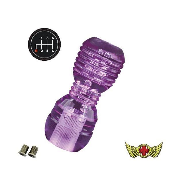 【正規品】マッドマックス DENMAシフトノブ 泡 100mm 変換アダプター付き パープル 日野レンジャープロ用 MM75-33233-PU