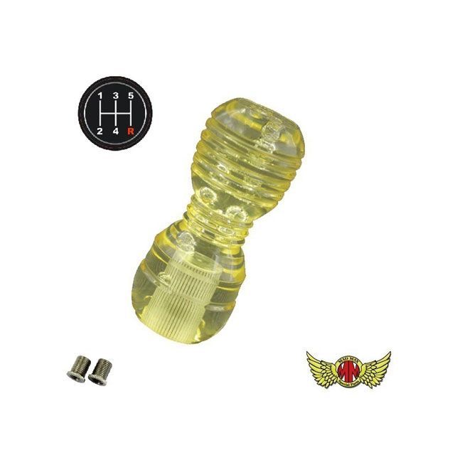 【正規品】マッドマックス DENMAシフトノブ 泡 100mm 変換アダプター付き イエロー いすゞ、三菱、軽トラ マツダ タイタンダッシュ用 MM75-33433-YE