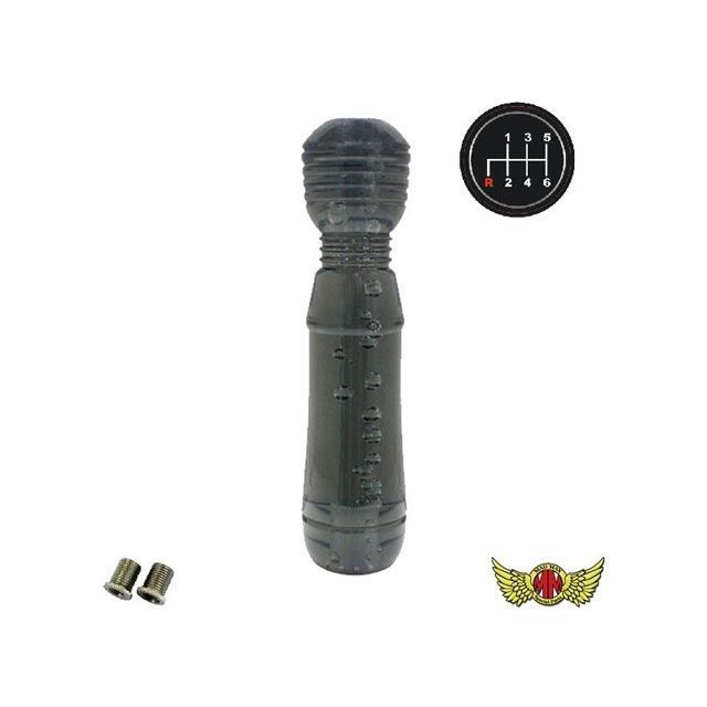 【正規品】マッドマックス 極DENMAシフトノブ 泡 200mm 変換アダプター付き スモーク 日野レンジャープロ用 MM75-38238-SM