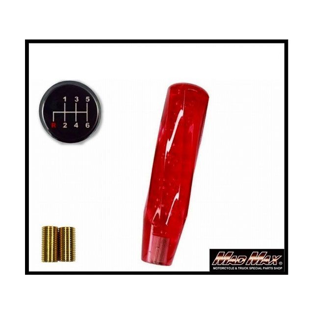 【正規品】マッドマックス ツイスト シフトノブ 泡 200mm レッド 日野レンジャープロ用 MM75-6206-RD