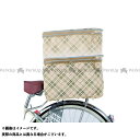 川住(自転車) 後カゴカバー(2段式) ベージュチェック 21067(4)