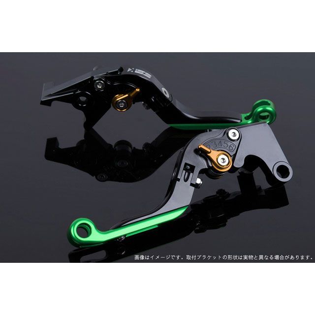 SPEEDRA アジャストレバー 可倒延長式（レバー本体カラー：ブラック） ADV150 アジャスターカラー ゴールド エクステンションカラー グリーン LVGG078BK-GDGN