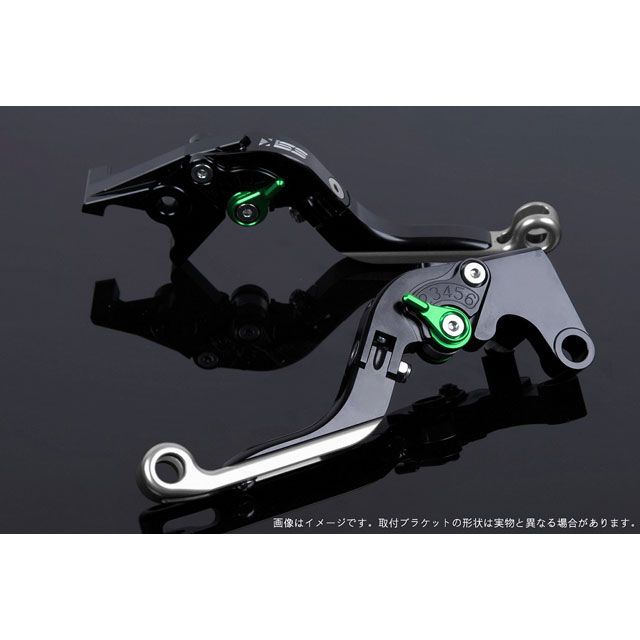SPEEDRA アジャストレバー 可倒延長式（レバー本体カラー：ブラック） ADV150 アジャスターカラー グリーン エクステンションカラー シルバー LVGG078BK-GNSR