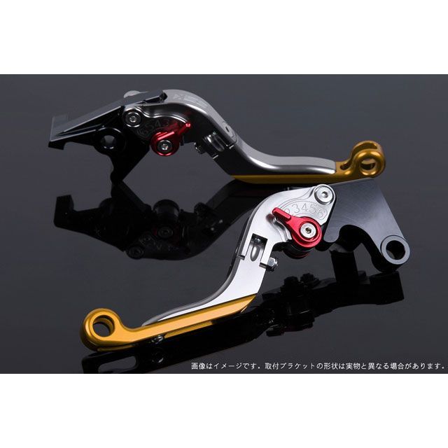 SPEEDRA アジャストレバー 可倒延長式（レバー本体カラー：チタン） ADV150 アジャスターカラー レッド エクステンションカラー ゴールド LVGG078TM-RDGD