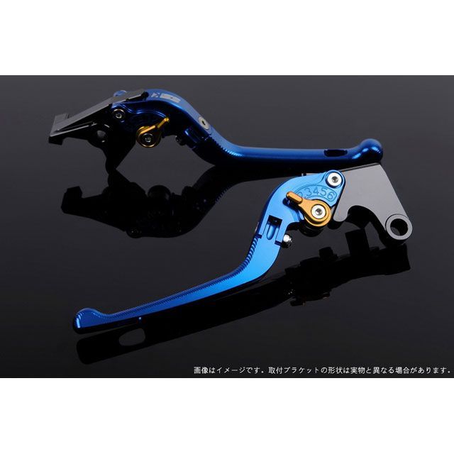 SPEEDRA アジャストレバー 3D可倒式（レバー本体カラー：ブルー） スクランブラーカフェレーサー アジャスターカラー ゴールド LVDG080BE-GD