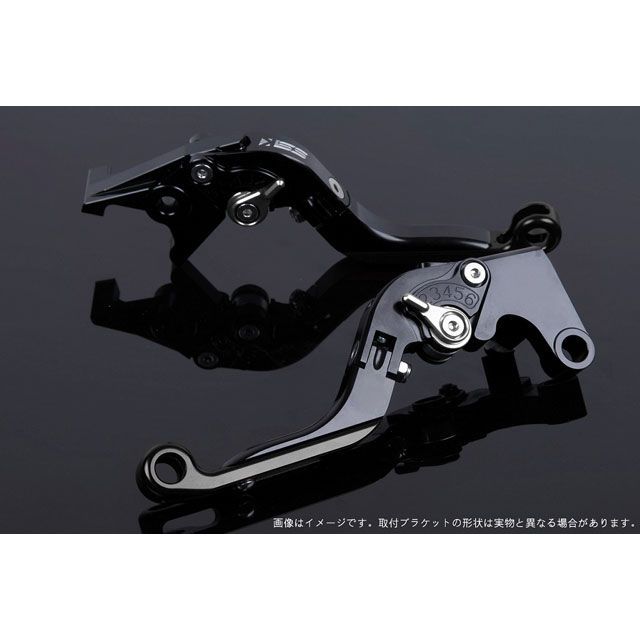 SPEEDRA アジャストレバー 可倒延長式（レバー本体カラー：ブラック） ハイパーモタード939 SP スクランブラーカフェレーサー アジャスターカラー シルバー エクステンションカラー ブラック LVGG080BK-SRBK