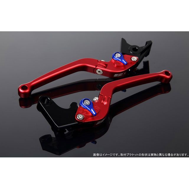 SPEEDRA アジャストレバー スタンダード可倒式（レバー本体カラー：マットレッド） XMAX アジャスターカラー マットブルー LVAM081RD-BE