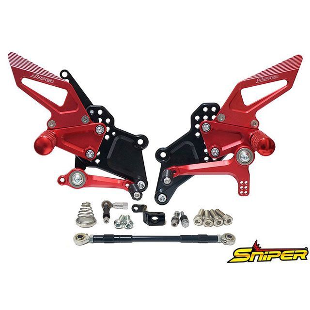 SNIPER YZF-R25/YZF-R3 MT-25/MT-03 ストリート用 バックステップ 赤 ABS対応 SP0112R スナイパー バックステップ関連パーツ バイク