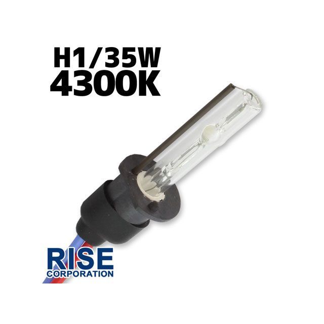 ●メーカー名：ライズコーポレーション / RISE CORPORATION●商品名：HID H1 BULB 4300K●メーカー品番：C05Z9990032WH商品の保証は、メーカー保証書の内容に準じます。●備考■H1タイプ4300Kのバルブ（バーナー）1灯分です。■退腐性・耐熱性に大変優れたUV加工の石英ガラスを使用していますので、紫外線によるパーツやレンズの劣化を防止します。また、急激な熱の変化にも強いので外部、内部からのバルブの破損を防ぎます。■防水カプラーですので、防水性に大変優れています。■取り付けも簡単で、はめ込むだけでお取り付けいただけます。■消費電力が少ないので、バッテリーへの負担も少なくお勧めです。補修、交換用に是非ご検討下さい！HIDについて■高輝度放電灯【High Intensity Discharge Lamp】の略で通常のハロゲンバルブに比べ、約3倍の光量を放ち、約5倍の寿命を持つ発光システムです。■ハロゲンバルブでは光量1200ルーメン程度が限界ですが、ライズコーポレーション社HIDでは3000ルーメンもの光量を実現しています。■夜間の視認性、安全性はもちろんの事、スッキリとした見た目の良さも兼ね揃えています。※ルーメンとは光源の発する光束の単位です。ケルビン数について■ケルビン数は色温度の単位であり、明るさを表すものではありません。■黄色・・・温白色・・・白色・・・という感じにケルビン数が上がるにつれ白くなります。さらにケルビン数が高くなると青みがかった白になって行きます。商品内容■バーナー（バルブ）本体x1お取り付け■当商品は汎用タイプです。車両により取付には加工が必要な場合もございます。■高電圧が流れており危険を伴いますので専門知識のある方、専門業者様にお取り付けをお願い致します。■商品画像に御座いますカプラー形状に適合すればお取り付けいただけます。■当商品は35Wタイプとなりますので、35W以上のW数のバラストとの併用は出来ません。■バラスト設置位置からヘッドライト（またはフォグランプ等）まで距離がある場合は延長ハーネス（約42cm）をご用意しておりますので必要に応じてお買い求め下さい。（延長ハーネスも防水カプラーです）●ご注意※バルブのみとなりますので、別途点灯回路が必要となります。※こちらの商品は1灯分となります。左右でご利用の場合などは、必要数ご購入下さい。※説明書、保証書は有りません。 よくある疑問、質問Q.ケルビン数とは？A.ケルビン数が上がっても明るくなるという事ではなく、HIDの色合いを表す色温度の単位として使われます。Q.車検は通りますか？A.一般的には6000Kまで・・・と言われますが、検査員によって判断が異なりますので、一概に「車検が通る」という事ではありません。Q.警告灯が点灯するのですが？A.HIDを点灯させた際の消費電力が純正のバルブと異なると車両のコンピューターが球切れと判断して警告灯が点灯する場合があります。車種によっては全く電流が流れず点灯しない場合もありますので、その際はHIDを取り付け可能な業者様にご相談下さい。Q.自分の車両に適合しますか？A.汎用商品となりますので適合に関しましては上記バルブ形状をご自身にてご確認下さいます様お願い致します。Q.自分で取り付け出来ますか？A.高電圧が流れており危険を伴いますので専門知識のある方や専門業者様にてお取り付けをお願い致します。Q.取り付けしてもらえますか？A.ライズコーポレーション社でも取り付け可能ですが事前にご予約が必要となります。メール、又はお電話にてご予約をお願い致します。●写真注意※画像はイメージです。メーカー車種年式型式・フレームNo.その他汎用※商品掲載時の適合情報です。年式が新しい車両については、必ずメーカーサイトにて適合をご確認ください。