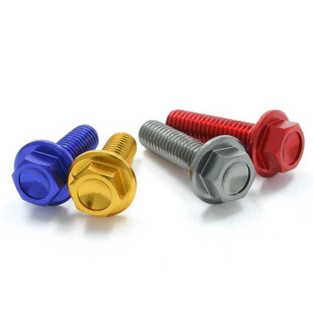 ディーアールシー アルミ M6フランジボルト 汎用 カラー ブルー サイズ 12mm 入数 4個セット F7627
