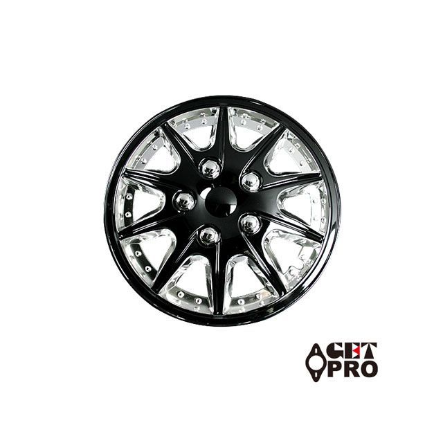 GET-PRO ゲットプロ ホイールカバー 13インチ 1台分4枚セット（クローム＆ブラック）ダイハツ ネイキッド ホイールキャップ L004CBL13-022