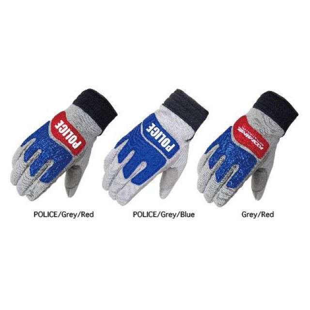 Winter Gloves - コミネ GK-785 インストラクターウインターグローブ カラー グレー/レッド・POLICE サイズ L ・06-785