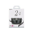 カーメイト ソケット2連フラットコード2USB2.4A DZ322